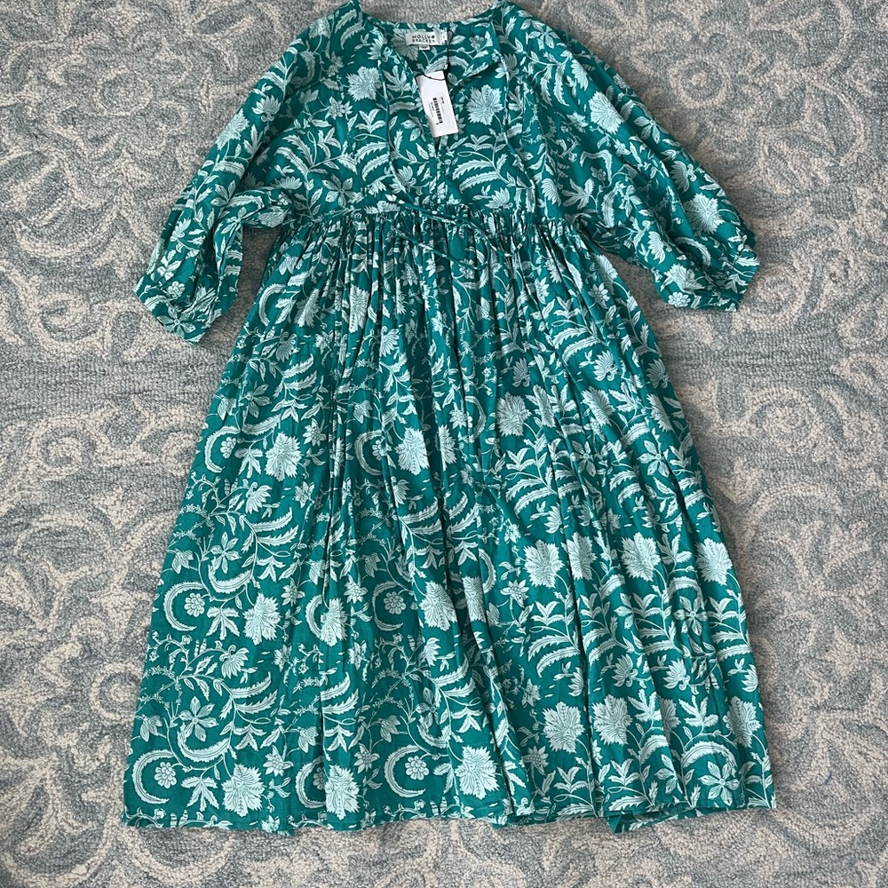 NEW! Molly Bracken Teal and White Floral Dress size small